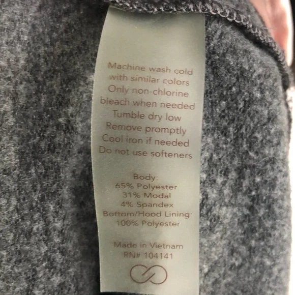 CALIA Drop Tail Mixed Media Gray & Pink Hoodie, Sm - Picture 9 of 10